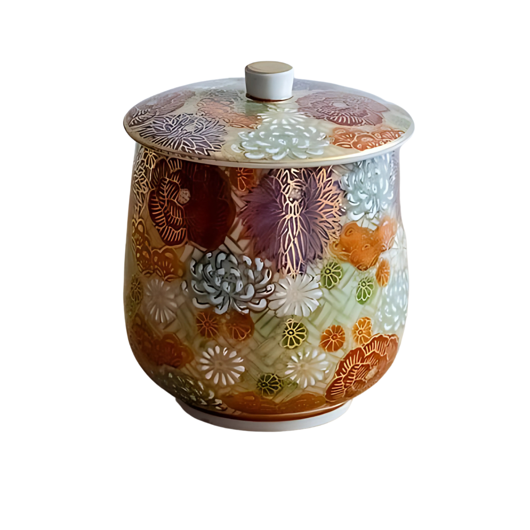 Bougie parfumée Odyssée japonaise avec tasse à thé Kutani (HANAZUME)