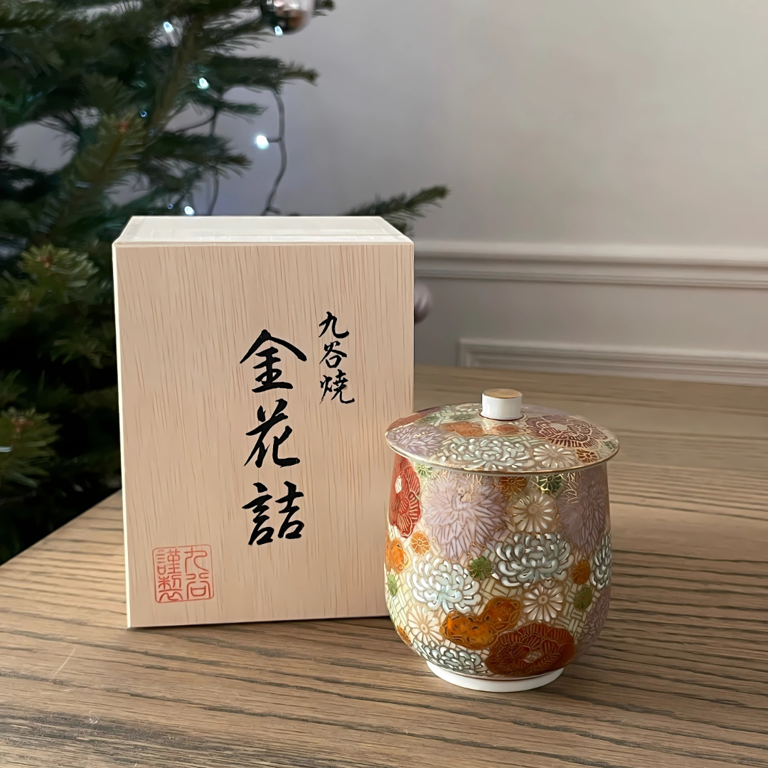 Bougie parfumée Odyssée japonaise avec tasse à thé Kutani (HANAZUME)