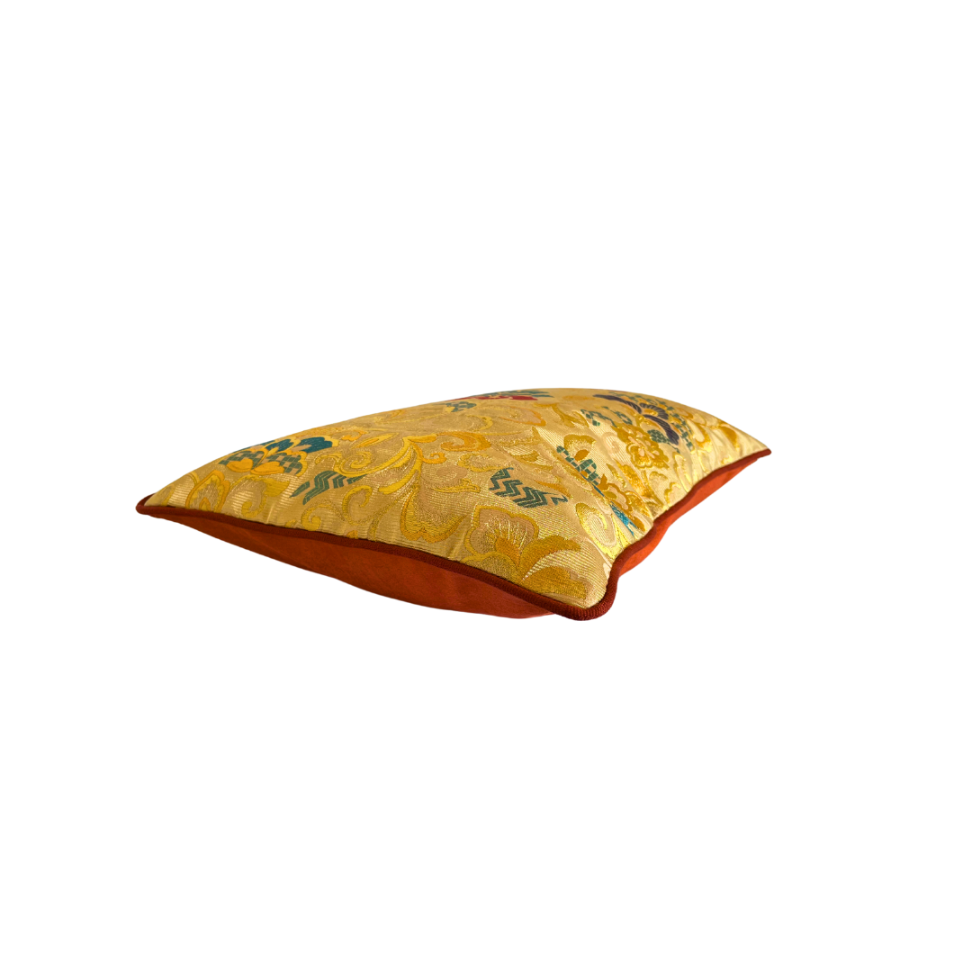Coussin Obi-Kimono : Houou (Phoenix japonais) avec le passepoil rouge