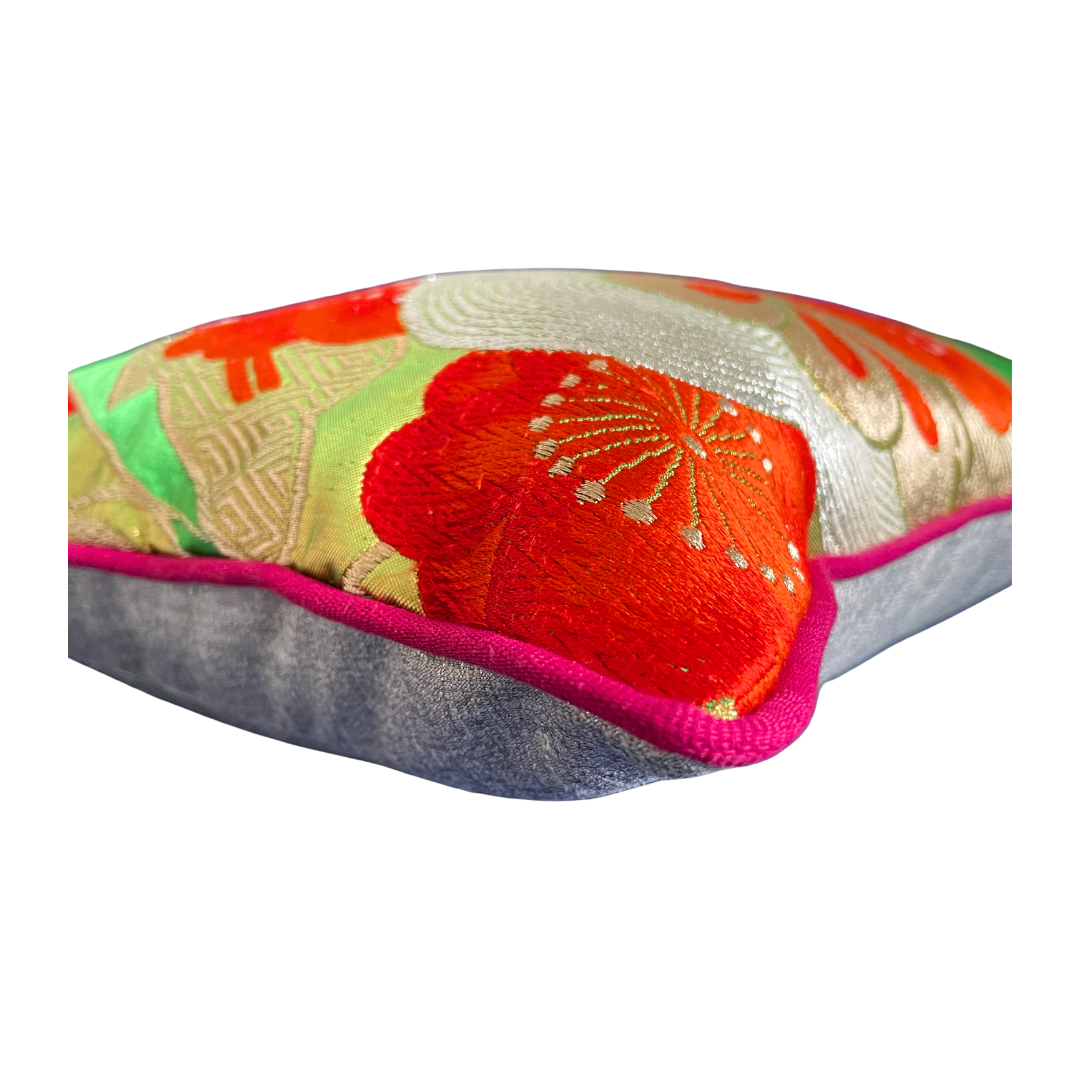Coussin Obi-Kimono : Tsubaki (Camélia)