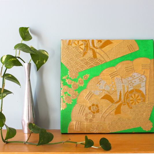 Tableau en Kimono : Eventail vert
