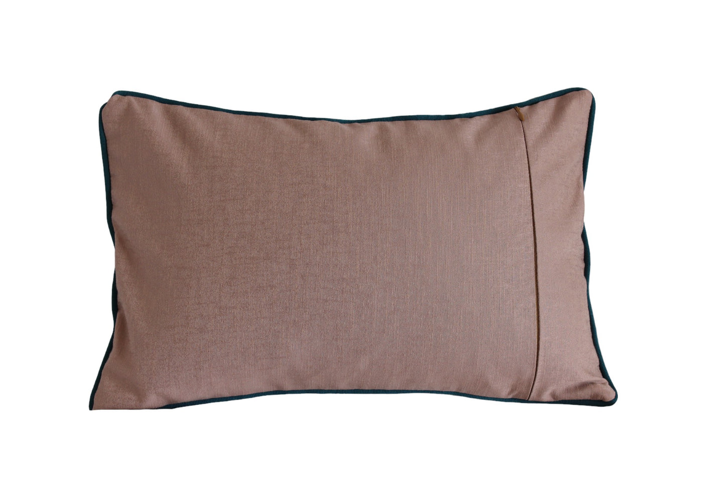 Obi-Kimono cushion : Kin (Gold) / Chrysanthemums, Japanese ribbons with sea green piping