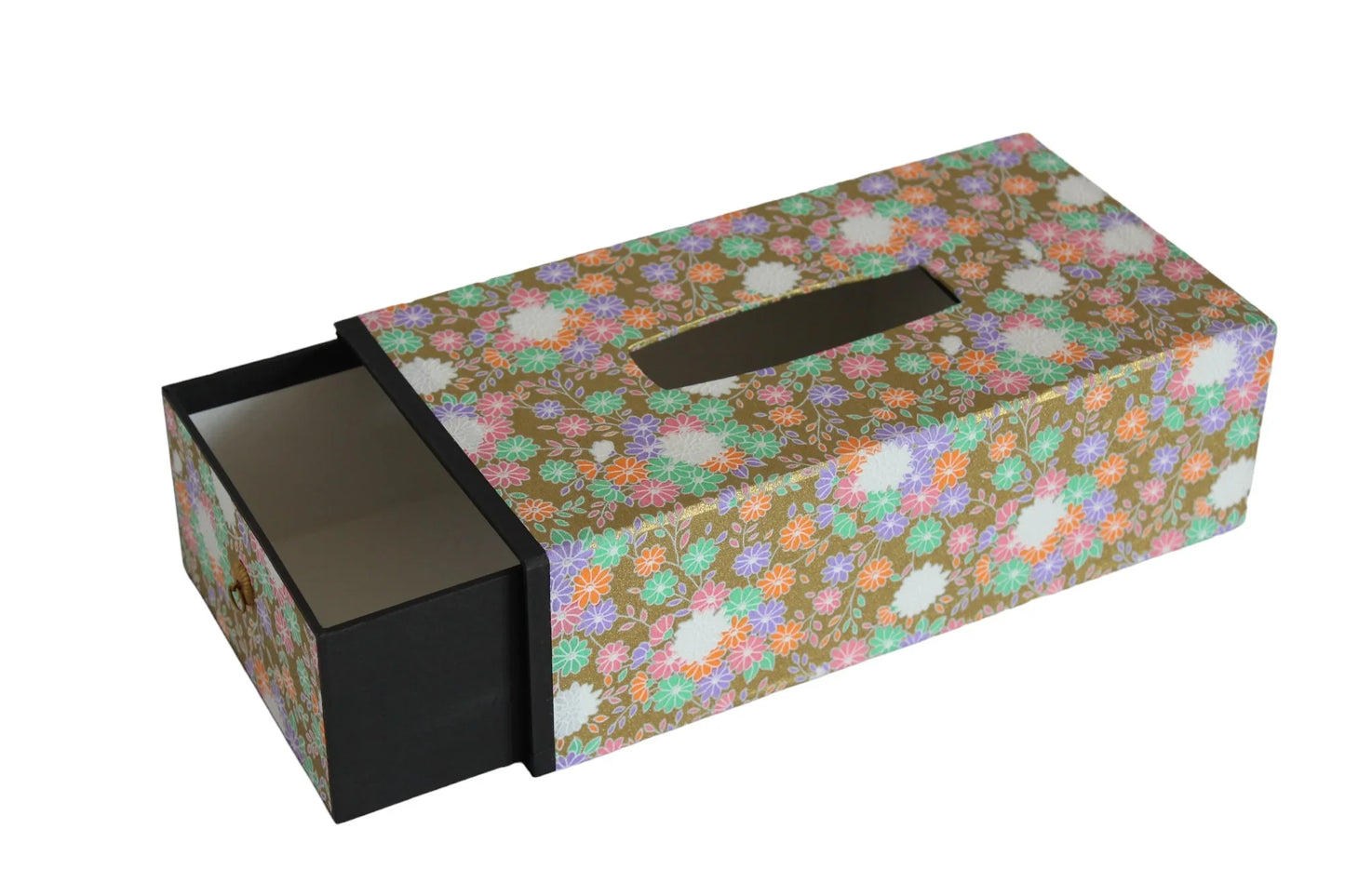 MAISON MIYABI Paris Japanese floral pattern tissue box with sliding drawer
