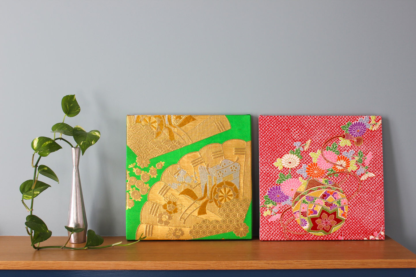 Tableau en Kimono : Eventail vert