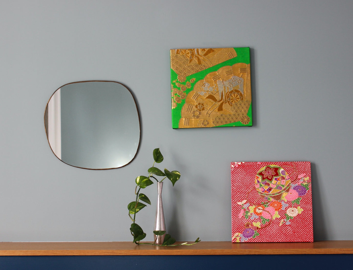 Tableau en Kimono : Eventail vert