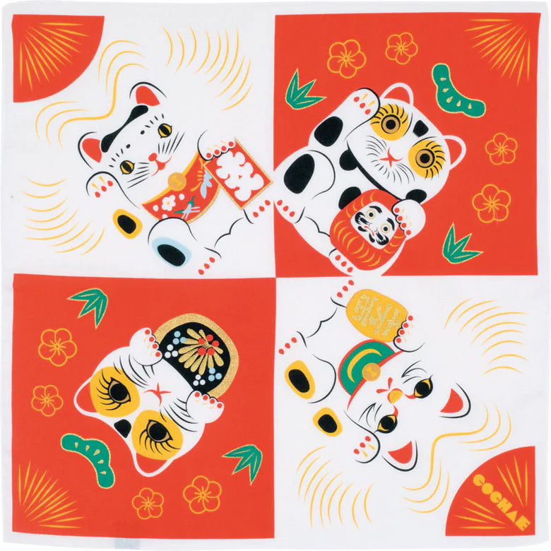 Ensemble de Serviette Furoshiki : Fuku (Porte bonheur)