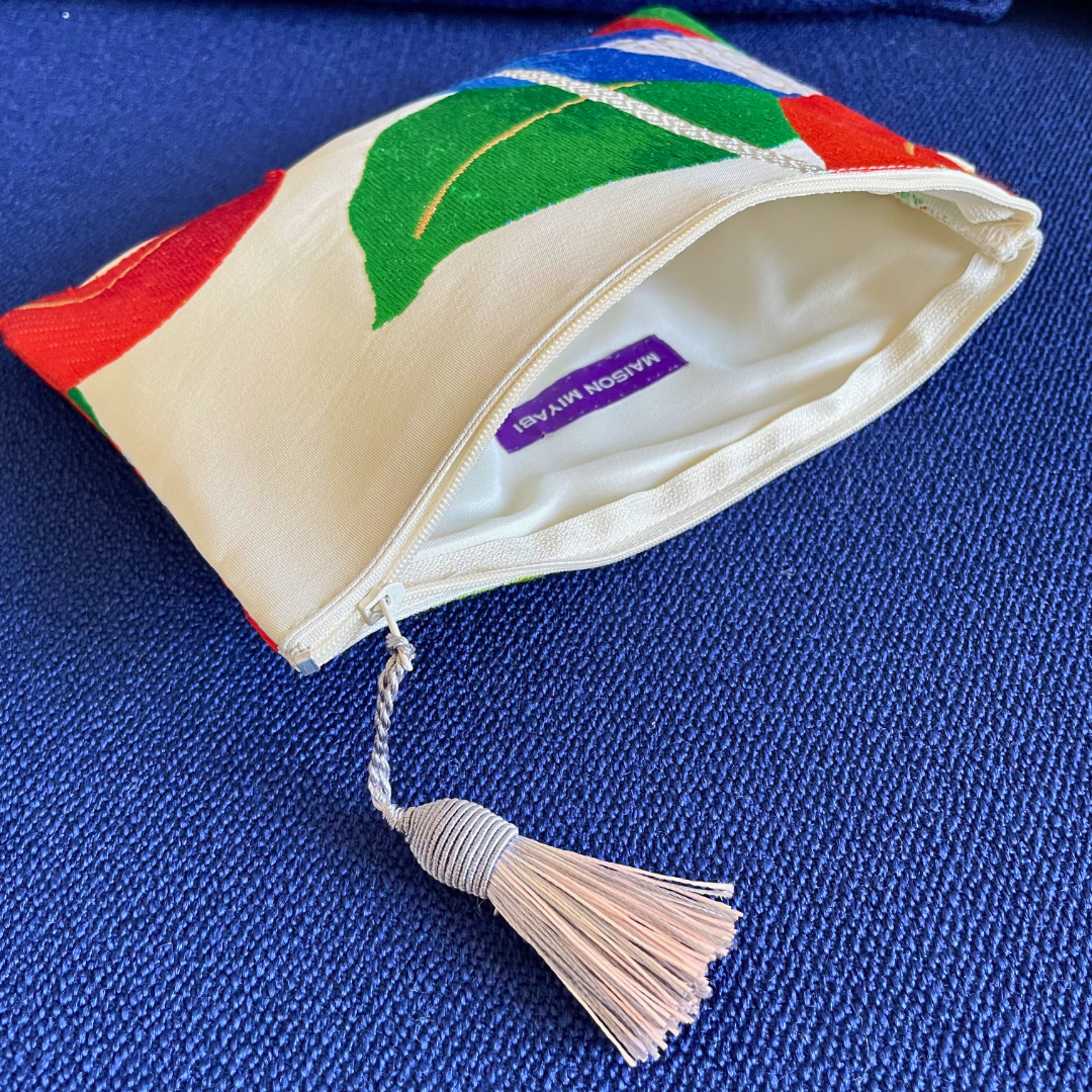 Pochette en soie Miyabi : Yuri (Lys)