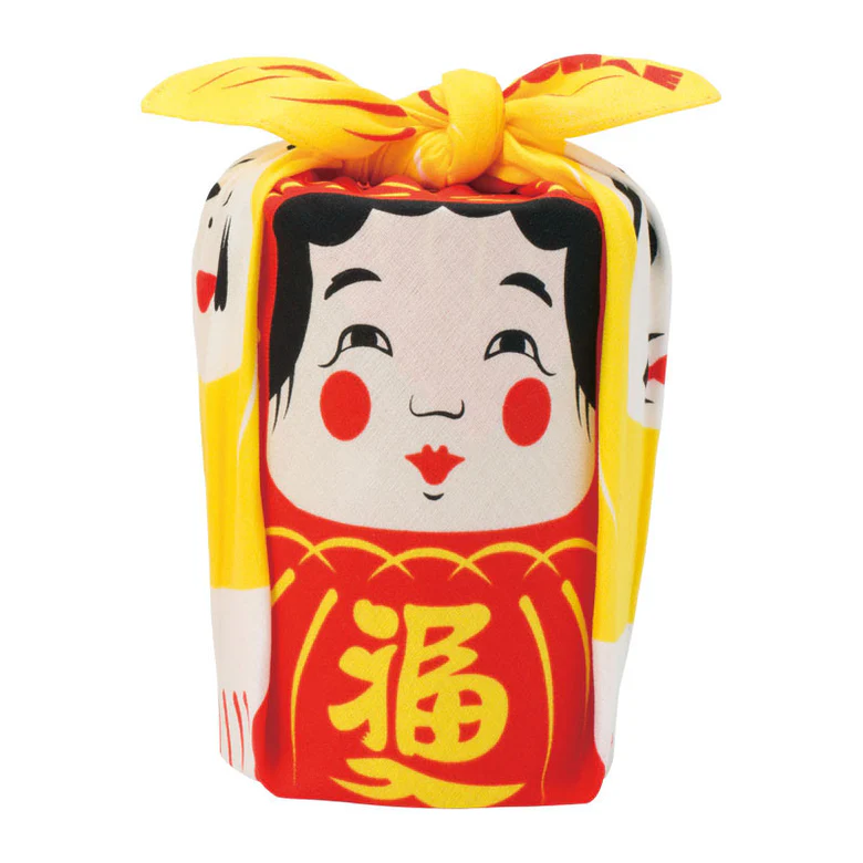 Serviette Furoshiki Fuku : Daruma (Symbole de persévérance)
