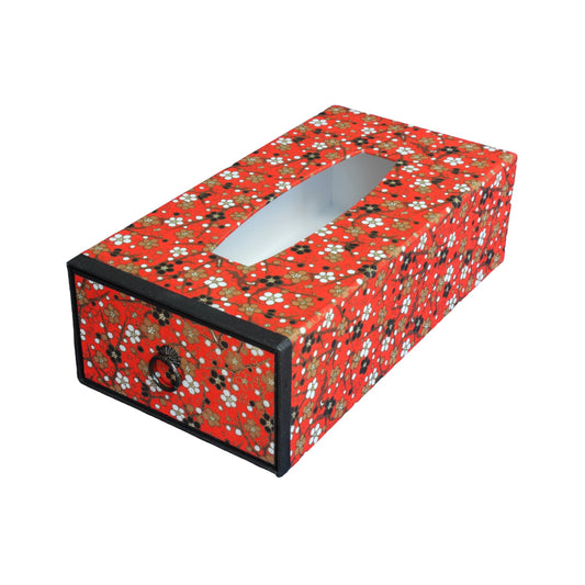 Boite à mouchoirs en Washi : Prune rouge