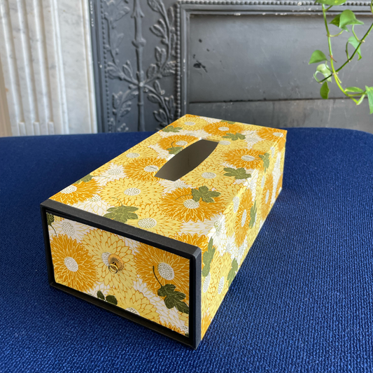 Washi tissue box : Himawari (Sunflower)