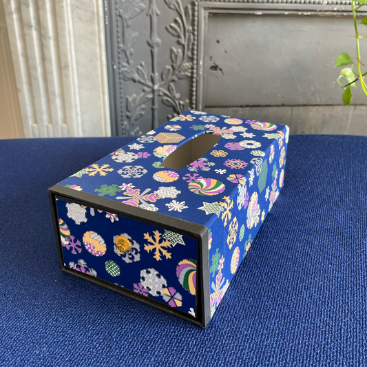Washi tissue box : Yuki (Snowflakes)