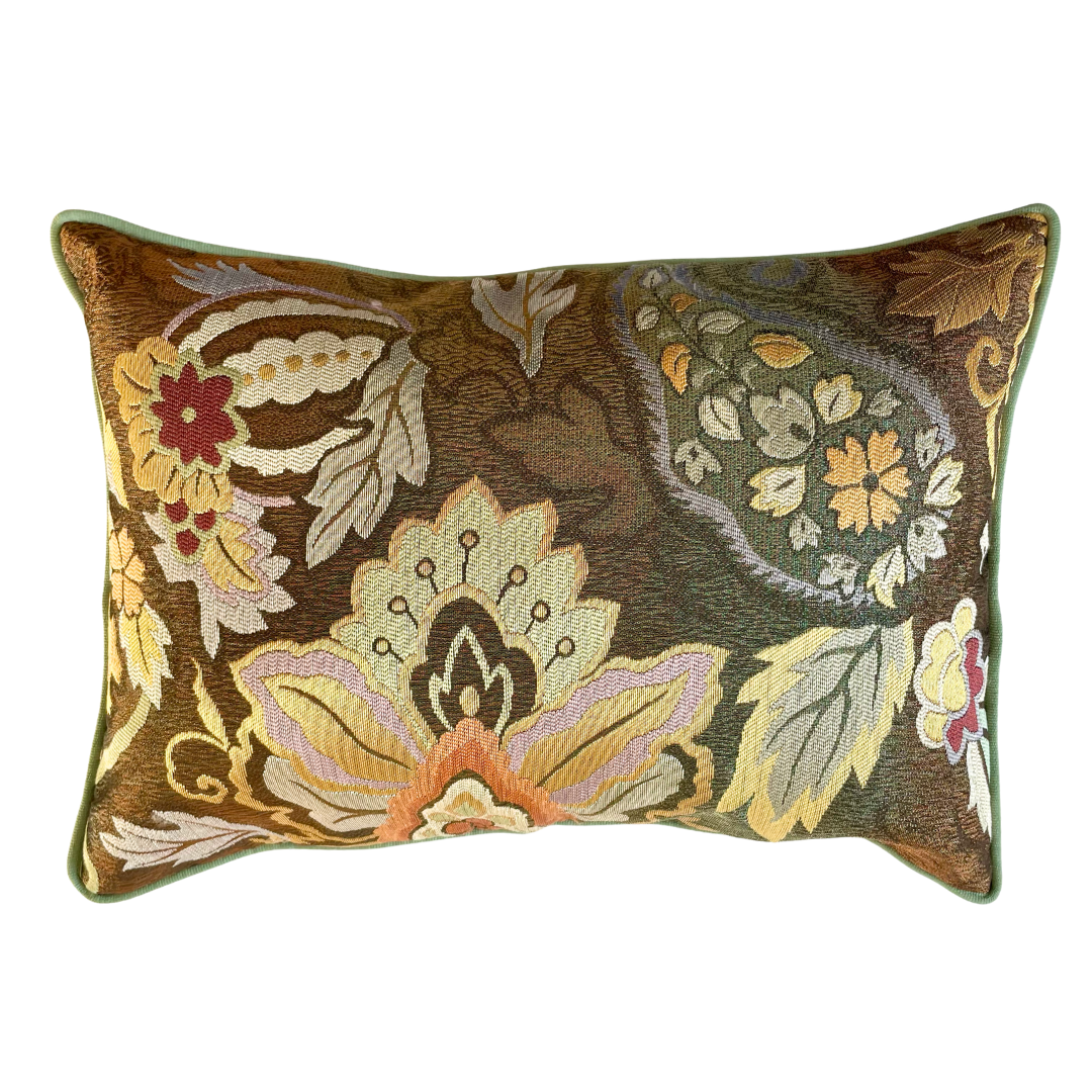 Coussin en Soie Kimono : Aoi - Jardin de Bronze