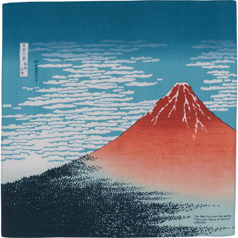 Serviette Furoshiki Ukiyo-e : Aka-Fuji (Mt. FUJI rouge) de HOKUSAI